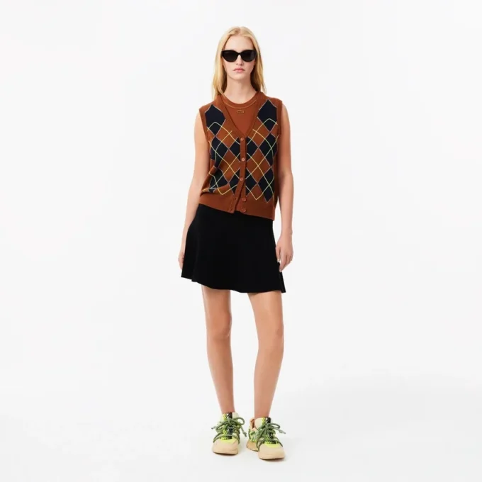 3D-gerippter, ausgestellter Strickrock für Damen 3D-gerippter, ausgestellter Strickrock für Damen