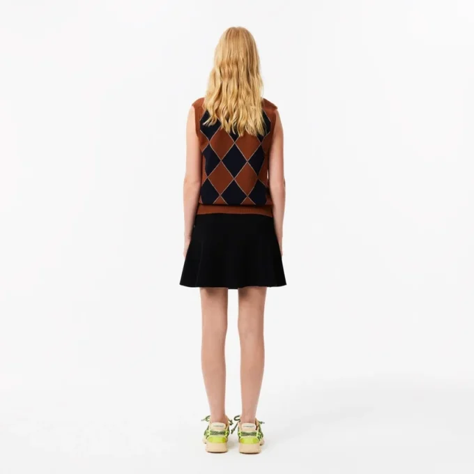 3D-gerippter, ausgestellter Strickrock für Damen 3D-gerippter, ausgestellter Strickrock für Damen