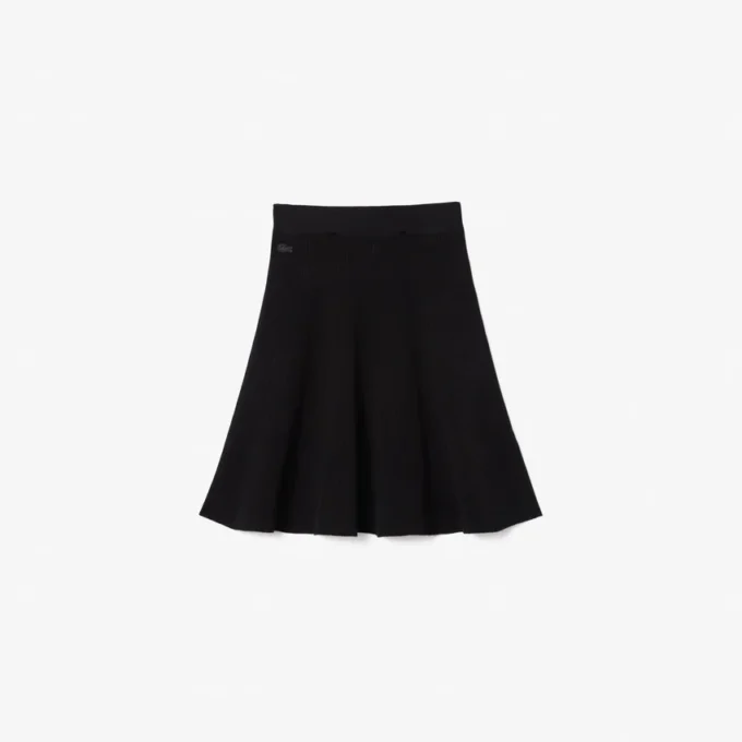 3D-gerippter, ausgestellter Strickrock für Damen 3D-gerippter, ausgestellter Strickrock für Damen