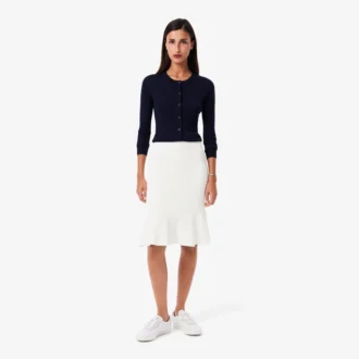 3D-gerippter Midirock für Damen