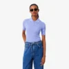 3D-geripptes Strick-Poloshirt für Damen 3D-geripptes Strick-Poloshirt für Damen