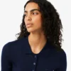 3D-Rippstrick-Poloshirt-Kragen-Pullover aus Merinowolle 3D-Rippstrick-Poloshirt-Kragen-Pullover aus Merinowolle