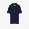 3D-Rippstrick-Poloshirt-Kragen-Pullover aus Merinowolle 3D-Rippstrick-Poloshirt-Kragen-Pullover aus Merinowolle