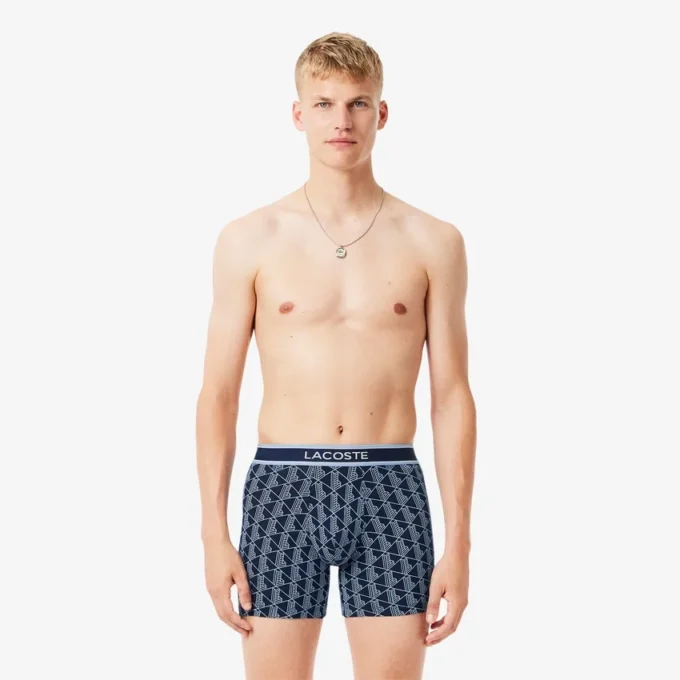 3er-Pack Boxershorts für Herren mit Monogramm-Print 3er-Pack Boxershorts für Herren mit Monogramm-Print