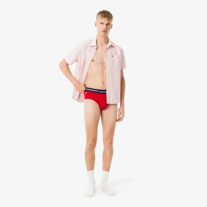 3er-Pack Herren-Slips aus Baumwolle mit Logo am Bund 3er-Pack Herren-Slips aus Baumwolle mit Logo am Bund