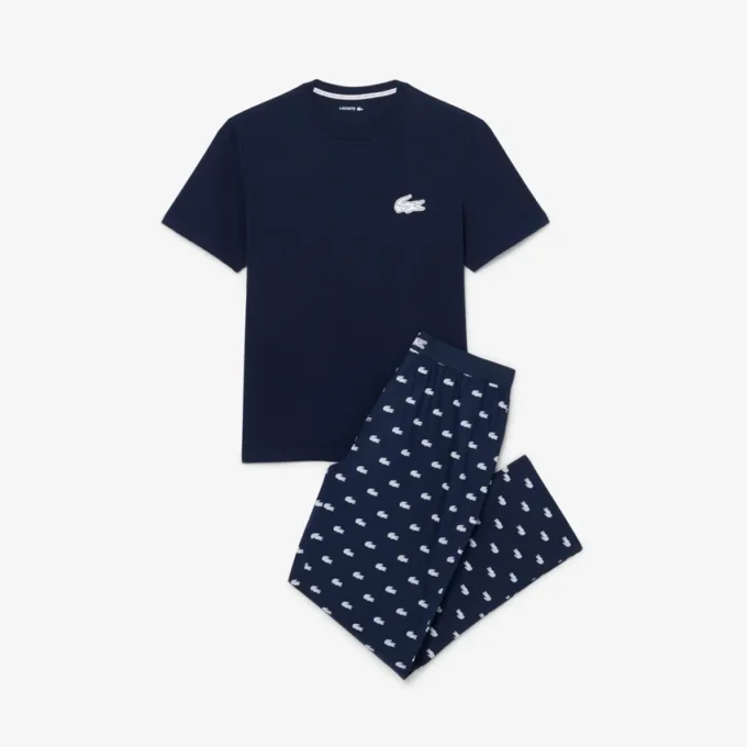 Baumwoll-Pyjama-Set mit Krokodil-Print Baumwoll-Pyjama-Set mit Krokodil-Print