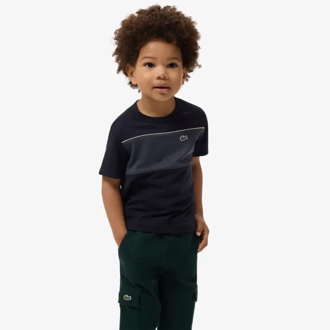 Baumwoll-T-Shirt mit Farbblock Baumwoll-T-Shirt mit Farbblock