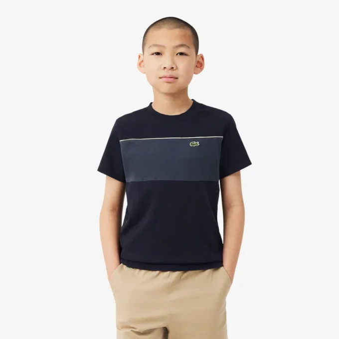 Baumwoll-T-Shirt mit Farbblock Baumwoll-T-Shirt mit Farbblock