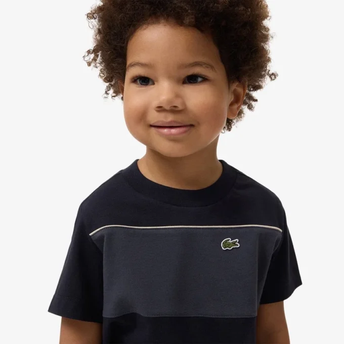 Baumwoll-T-Shirt mit Farbblock Baumwoll-T-Shirt mit Farbblock