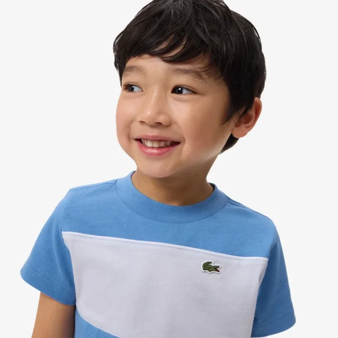 Baumwoll-T-Shirt mit Farbblock Baumwoll-T-Shirt mit Farbblock