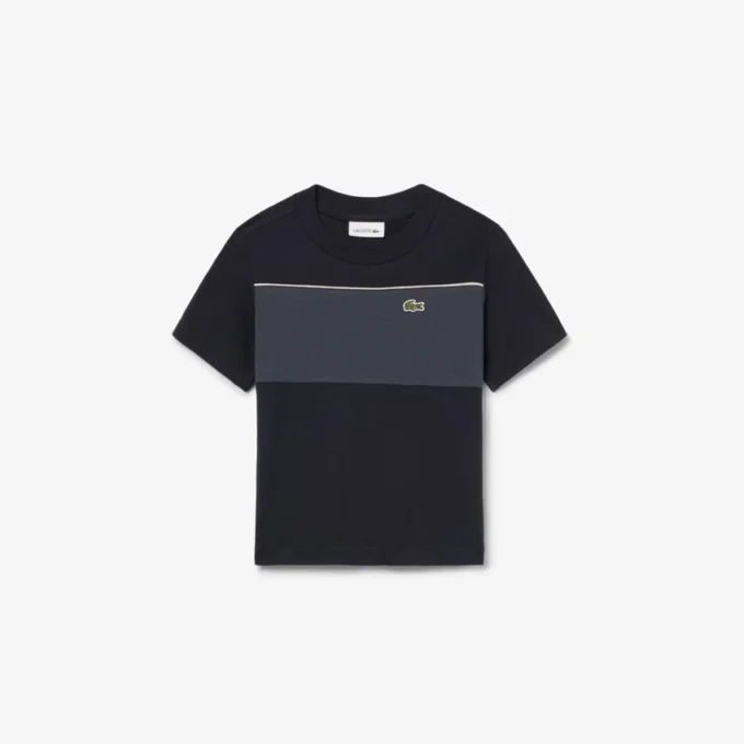 Baumwoll-T-Shirt mit Farbblock Baumwoll-T-Shirt mit Farbblock