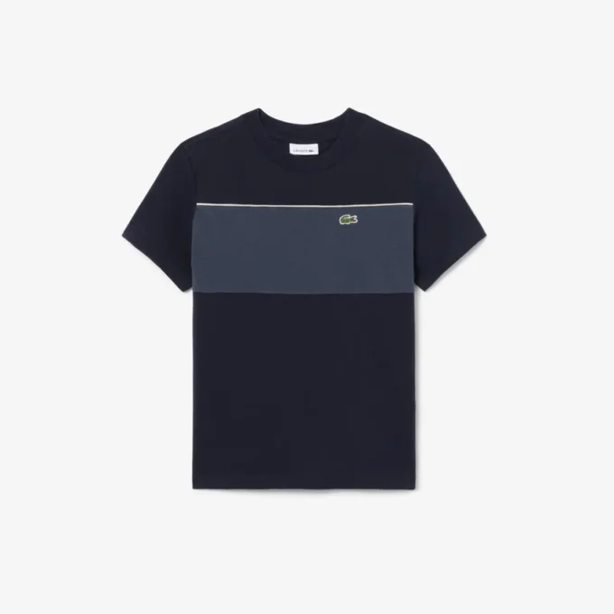 Baumwoll-T-Shirt mit Farbblock Baumwoll-T-Shirt mit Farbblock