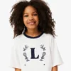 Baumwoll-T-Shirt mit Kontrast-Emblem Baumwoll-T-Shirt mit Kontrast-Emblem