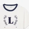 Baumwoll-T-Shirt mit Kontrast-Emblem Baumwoll-T-Shirt mit Kontrast-Emblem
