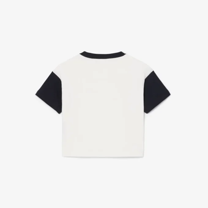Baumwoll-T-Shirt mit Kontrastbesatz