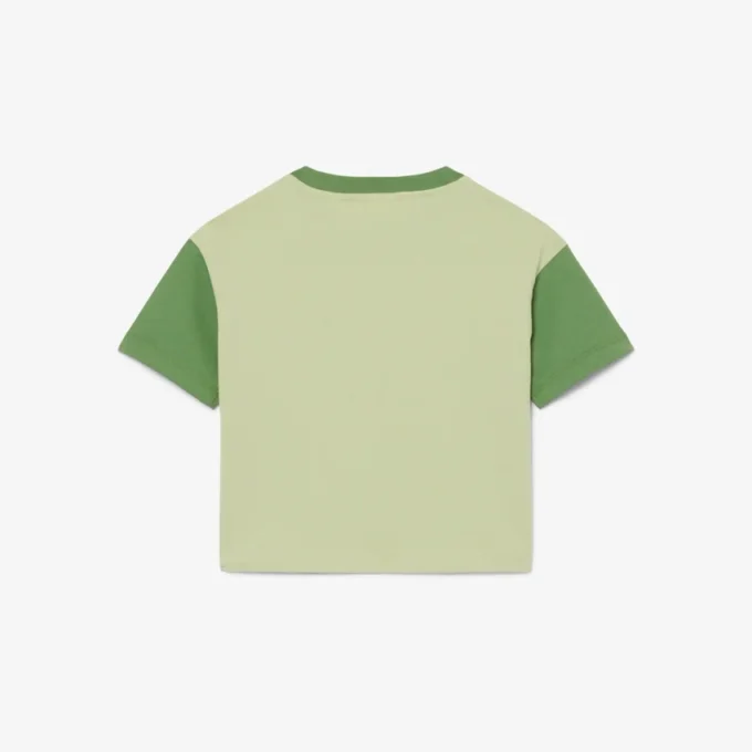 Baumwoll-T-Shirt mit Kontrastbesatz