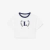Baumwoll-T-Shirt mit kontrastierendem Emblem