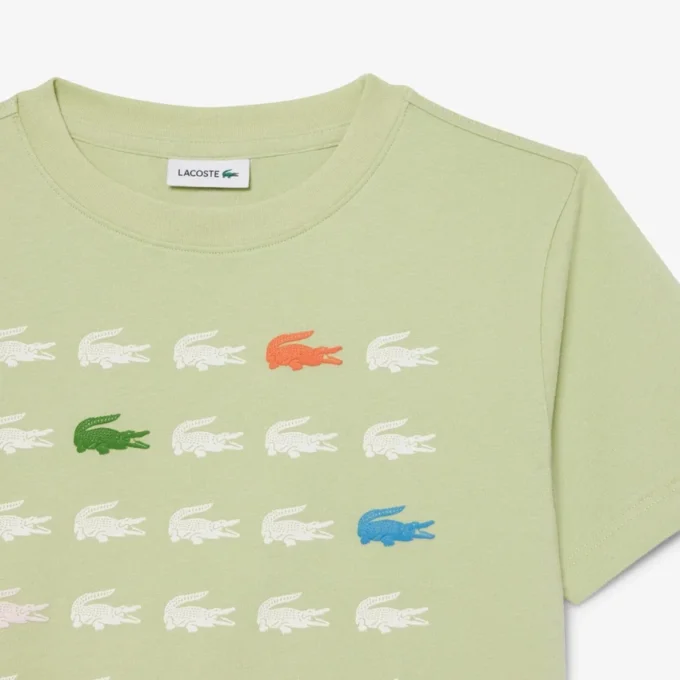 Baumwoll-T-Shirt mit Krokodil-Print
