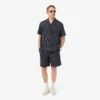 Baumwollshorts mit Krokodil-Print und Streifen Baumwollshorts mit Krokodil-Print und Streifen