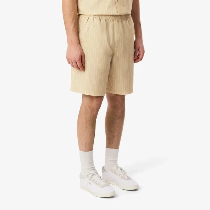 Baumwollshorts mit Krokodil-Print und Streifen Baumwollshorts mit Krokodil-Print und Streifen
