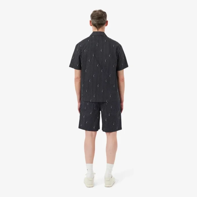 Baumwollshorts mit Krokodil-Print und Streifen Baumwollshorts mit Krokodil-Print und Streifen
