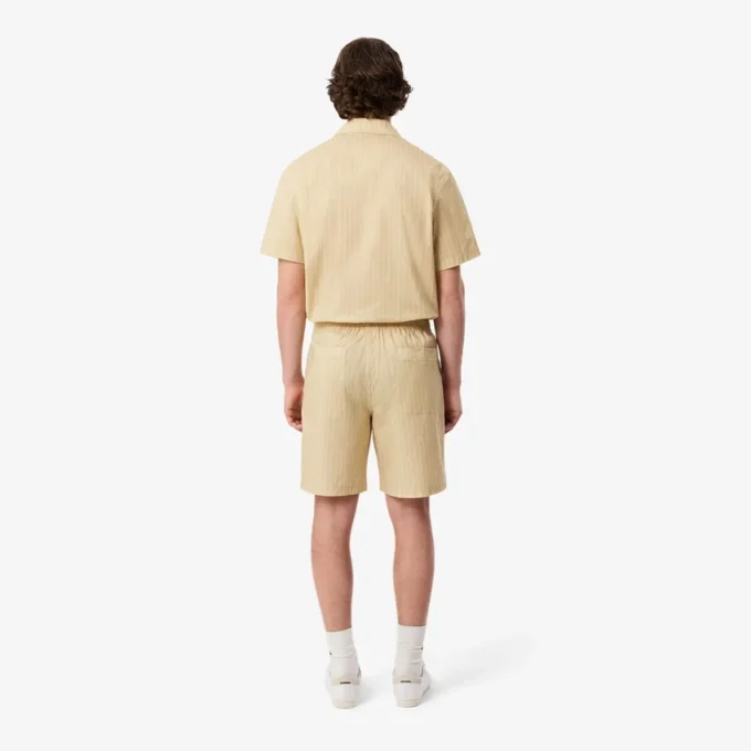 Baumwollshorts mit Krokodil-Print und Streifen Baumwollshorts mit Krokodil-Print und Streifen