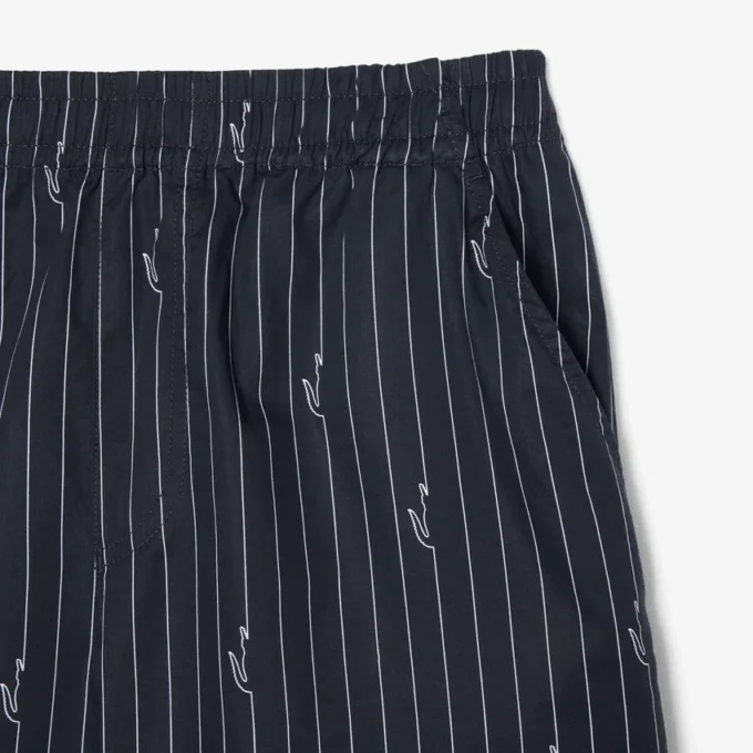 Baumwollshorts mit Krokodil-Print und Streifen Baumwollshorts mit Krokodil-Print und Streifen
