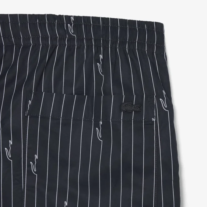 Baumwollshorts mit Krokodil-Print und Streifen Baumwollshorts mit Krokodil-Print und Streifen