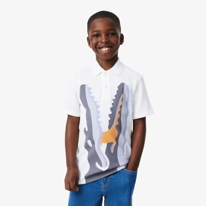 Bedrucktes Baumwoll-Poloshirt Bedrucktes Baumwoll-Poloshirt