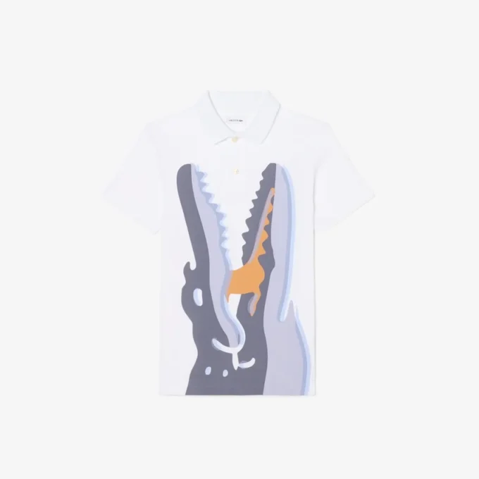 Bedrucktes Baumwoll-Poloshirt Bedrucktes Baumwoll-Poloshirt