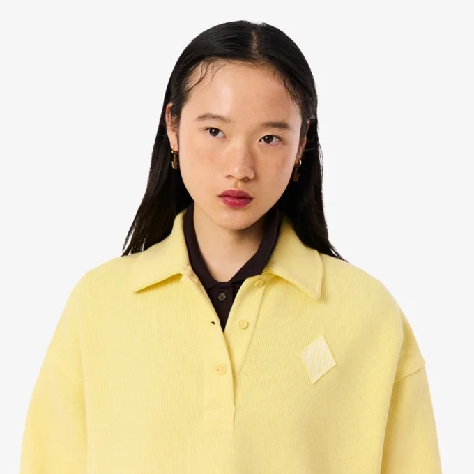 Übergroßes geripptes Polo-Sweatshirt Übergroßes geripptes Polo-Sweatshirt