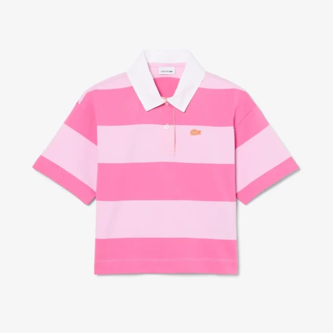 Übergroßes gestreiftes Rugby-Poloshirt aus Baumwolle Übergroßes gestreiftes Rugby-Poloshirt aus Baumwolle
