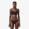 Bralette aus Mesh mit Krokodil-Akzent Bralette aus Mesh mit Krokodil-Akzent
