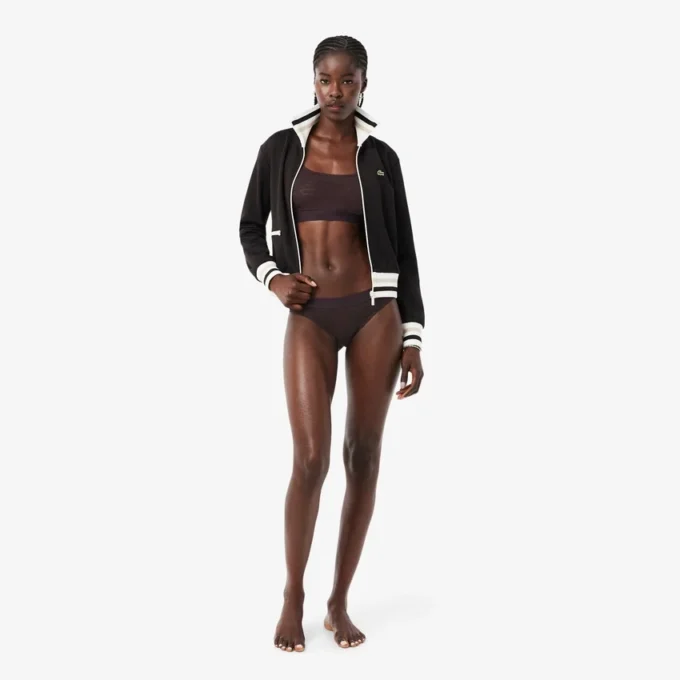 Bralette aus Mesh mit Krokodil-Akzent Bralette aus Mesh mit Krokodil-Akzent