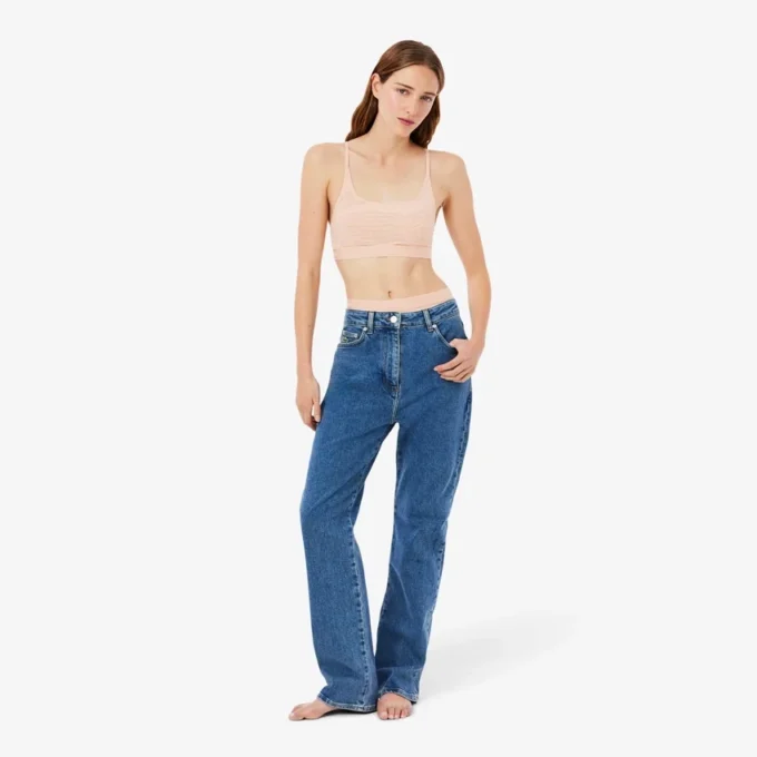 Bralette aus Mesh mit Krokodil-Akzent Bralette aus Mesh mit Krokodil-Akzent