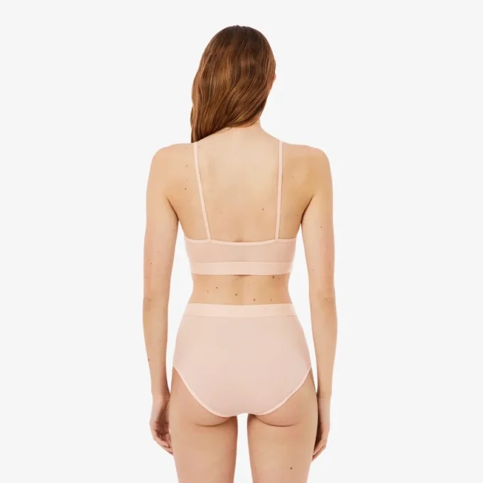 Bralette aus Mesh mit Krokodil-Akzent Bralette aus Mesh mit Krokodil-Akzent