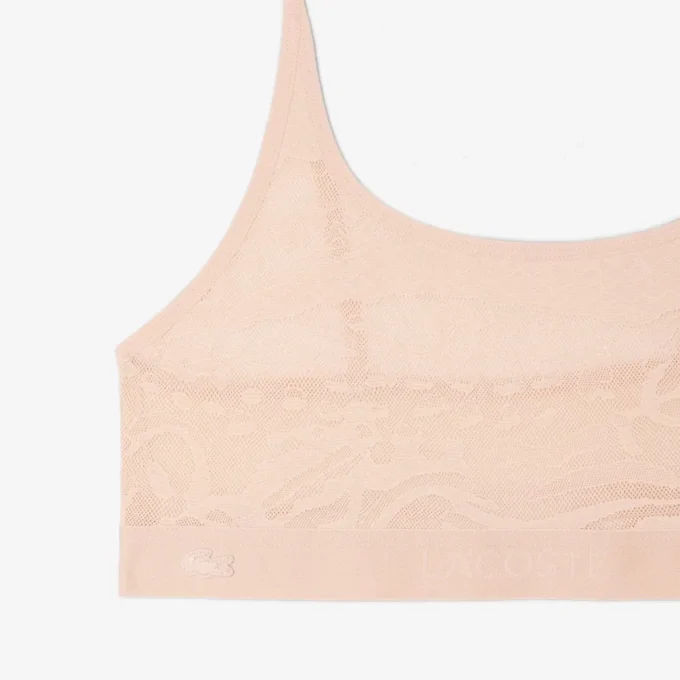 Bralette aus Mesh mit Krokodil-Akzent Bralette aus Mesh mit Krokodil-Akzent