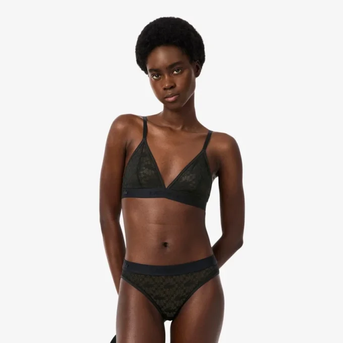 Bralette mit Logo-Spitzen-Dreieck Bralette mit Logo-Spitzen-Dreieck