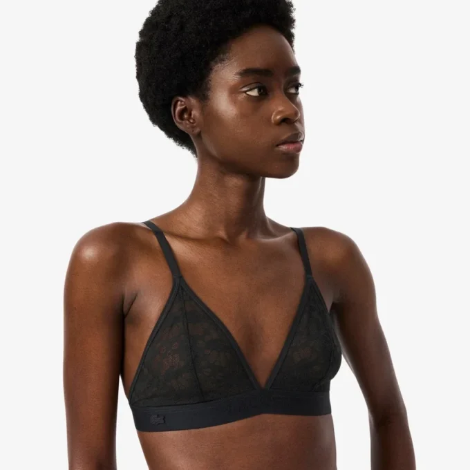 Bralette mit Logo-Spitzen-Dreieck Bralette mit Logo-Spitzen-Dreieck