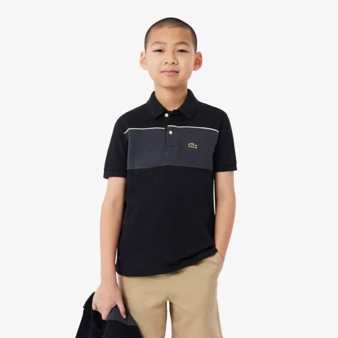 Colorblock-Poloshirt im Petit-Piqué-Stil Colorblock-Poloshirt im Petit-Piqué-Stil