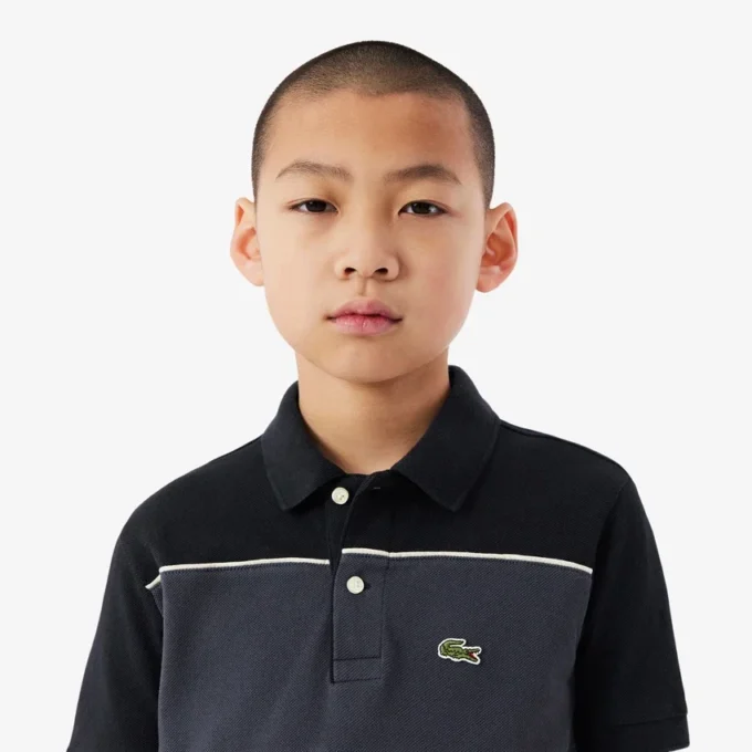 Colorblock-Poloshirt im Petit-Piqué-Stil Colorblock-Poloshirt im Petit-Piqué-Stil