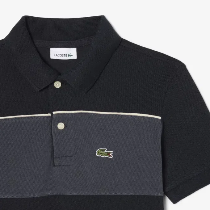 Colorblock-Poloshirt im Petit-Piqué-Stil Colorblock-Poloshirt im Petit-Piqué-Stil