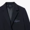 Damen-Blazer aus Wolle mit gesticktem Logo und schmaler Passform Damen-Blazer aus Wolle mit gesticktem Logo und schmaler Passform