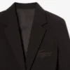Damen-Blazer aus Wolle mit gesticktem Logo und schmaler Passform Damen-Blazer aus Wolle mit gesticktem Logo und schmaler Passform