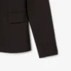 Damen-Blazer aus Wolle mit gesticktem Logo und schmaler Passform Damen-Blazer aus Wolle mit gesticktem Logo und schmaler Passform