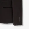 Damen-Blazer aus Wolle mit gesticktem Logo und schmaler Passform Damen-Blazer aus Wolle mit gesticktem Logo und schmaler Passform