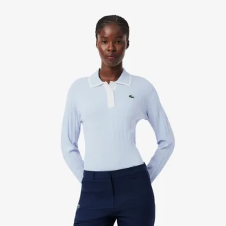 Damen-Golf-Pullover mit Stretch-Poloshirt-Kragen