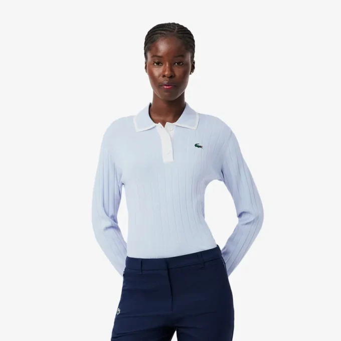 Damen-Golf-Pullover mit Stretch-Poloshirt-Kragen Damen-Golf-Pullover mit Stretch-Poloshirt-Kragen