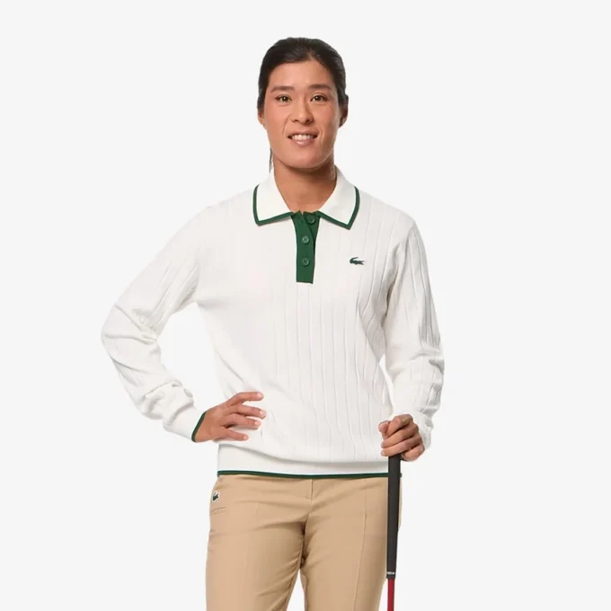 Damen-Golf-Pullover mit Stretch-Poloshirt-Kragen Damen-Golf-Pullover mit Stretch-Poloshirt-Kragen