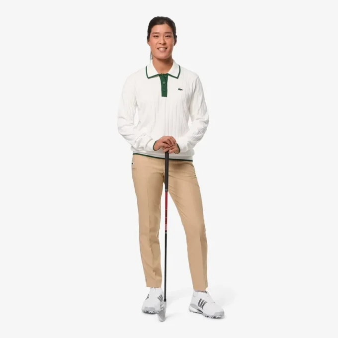 Damen-Golf-Pullover mit Stretch-Poloshirt-Kragen Damen-Golf-Pullover mit Stretch-Poloshirt-Kragen